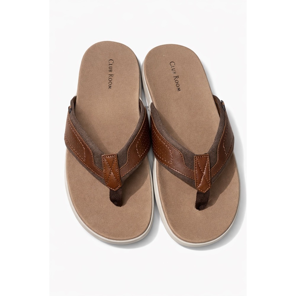 Club‎ Room Roger Brown Flip Flop Sandals Men's Cushioned Comfort Thong Sandals